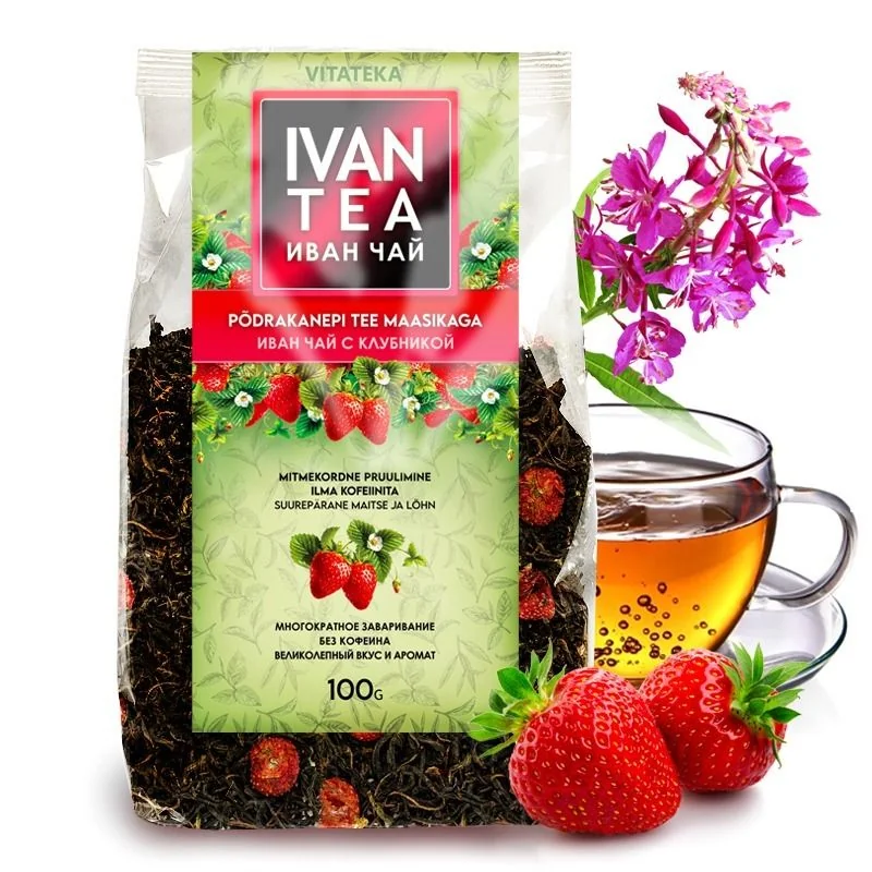 Ivan čaj s jahodami – 100 g – Vitateka