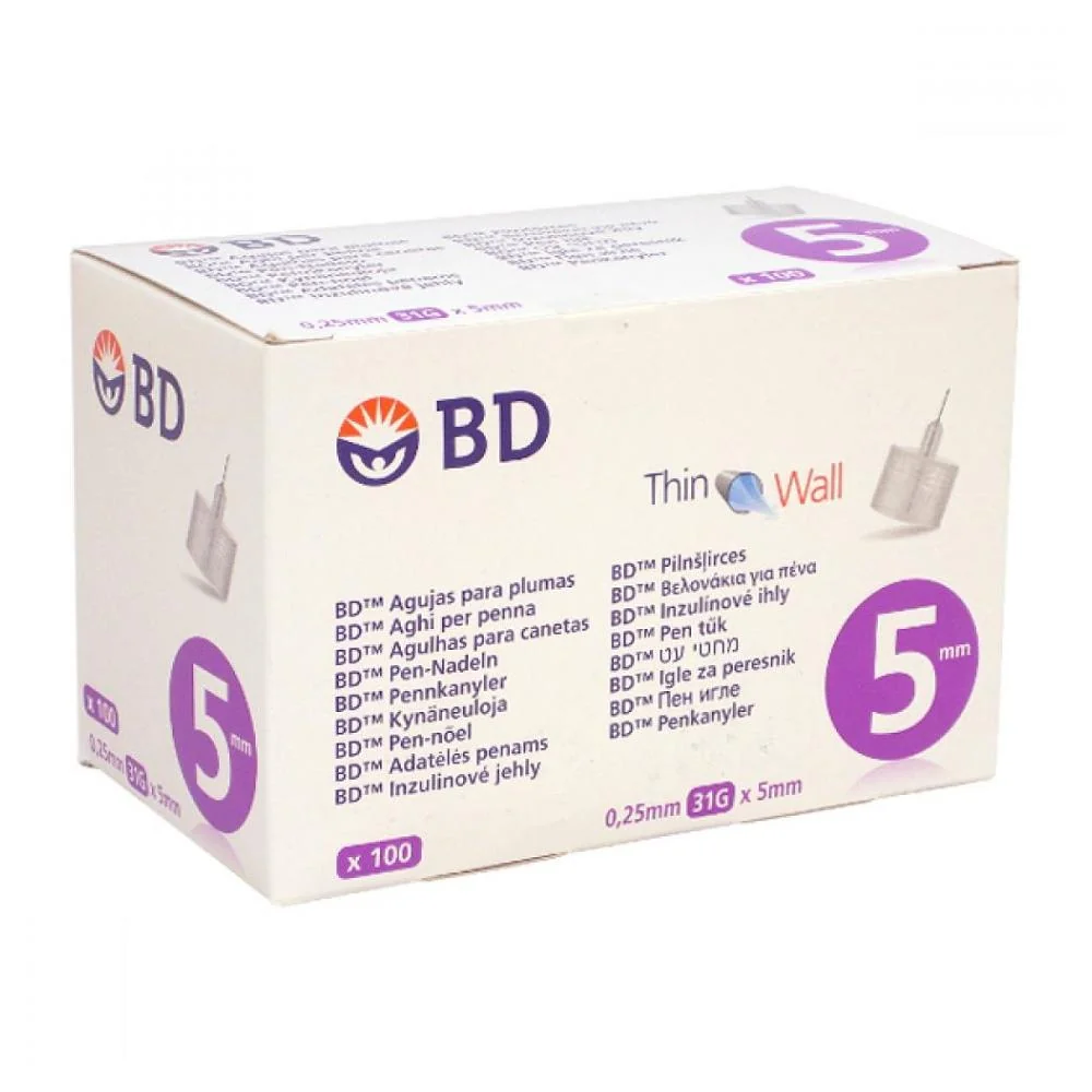 BD THIN WALL inzulínové ihly 10×10 ks, 31 g, striekačka