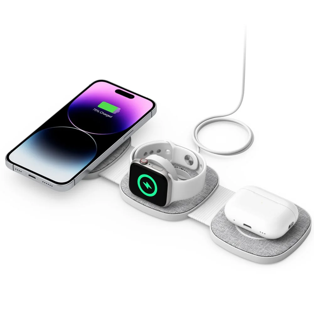 Tech-Protect A31 3in1 MagSafe bezdrôtová nabíjačka na mobil / AirPods / Apple Watch, biela / Apple Watch, biela