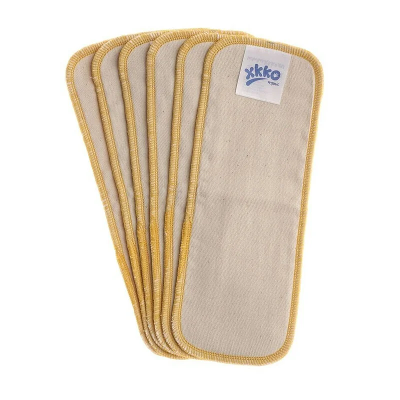 XKKO Organic Twill - Natural, Vkladacie plienky, veľkosť S (6ks) 1×1 ks, biobavlnené vkladacie plienky