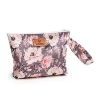 T-TOMI Small Baggie Grey flowers