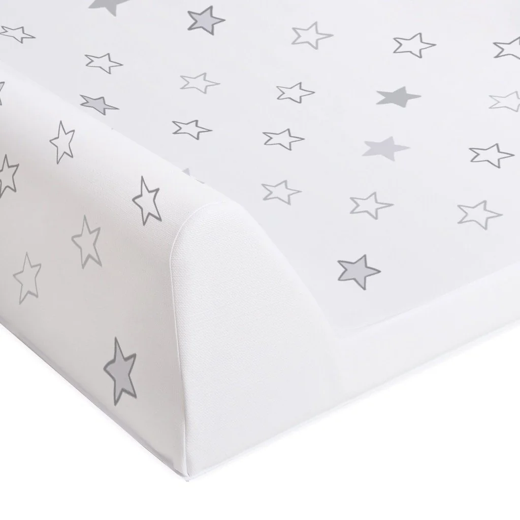 Podložka prebaľovacia 2-hranná s pevnou doskou (50x80) Comfort Hviezdy svetlo šedá