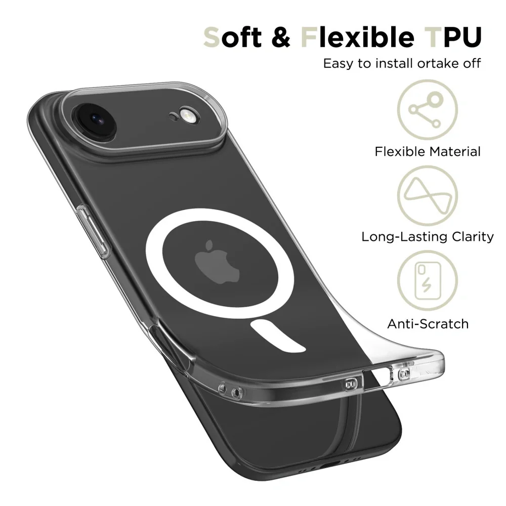 Tech-Protect FlexAir MagSafe kryt na iPhone 17 Air, priesvitný