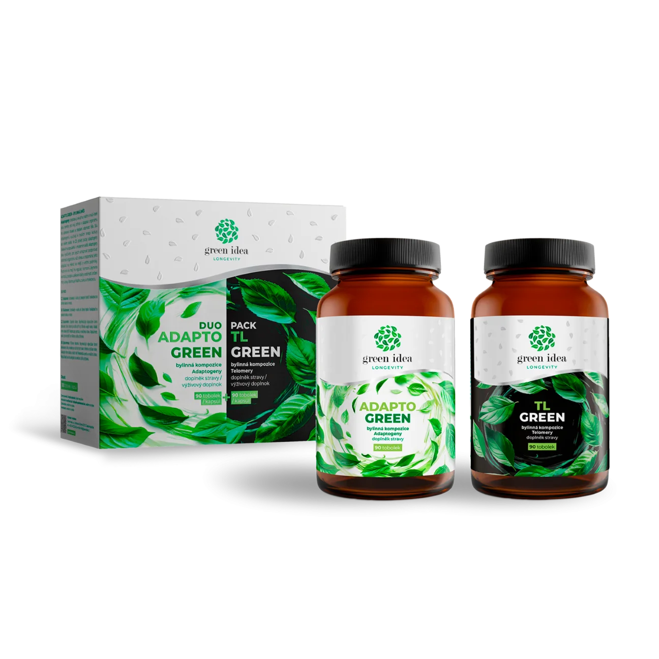 LONGEVITY DUOPACK - ADAPTO GREEN + TL GREEN - 180 kapsúl - Green idea