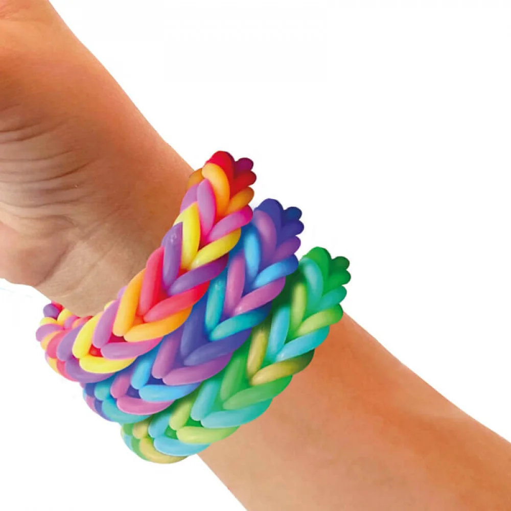 Gumičky na náramky neónové XXL 72ks, 2x balenie-Toi Toys