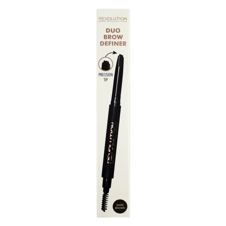 Revolution Duo Dark Brown ceruzka na obočie 1×1 ks, ceruzka na obočie