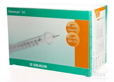 BB OMNICAN INZ. STRIEKAČKA 50 1×100 ks, striekačka na inzulín 0,5 ml
