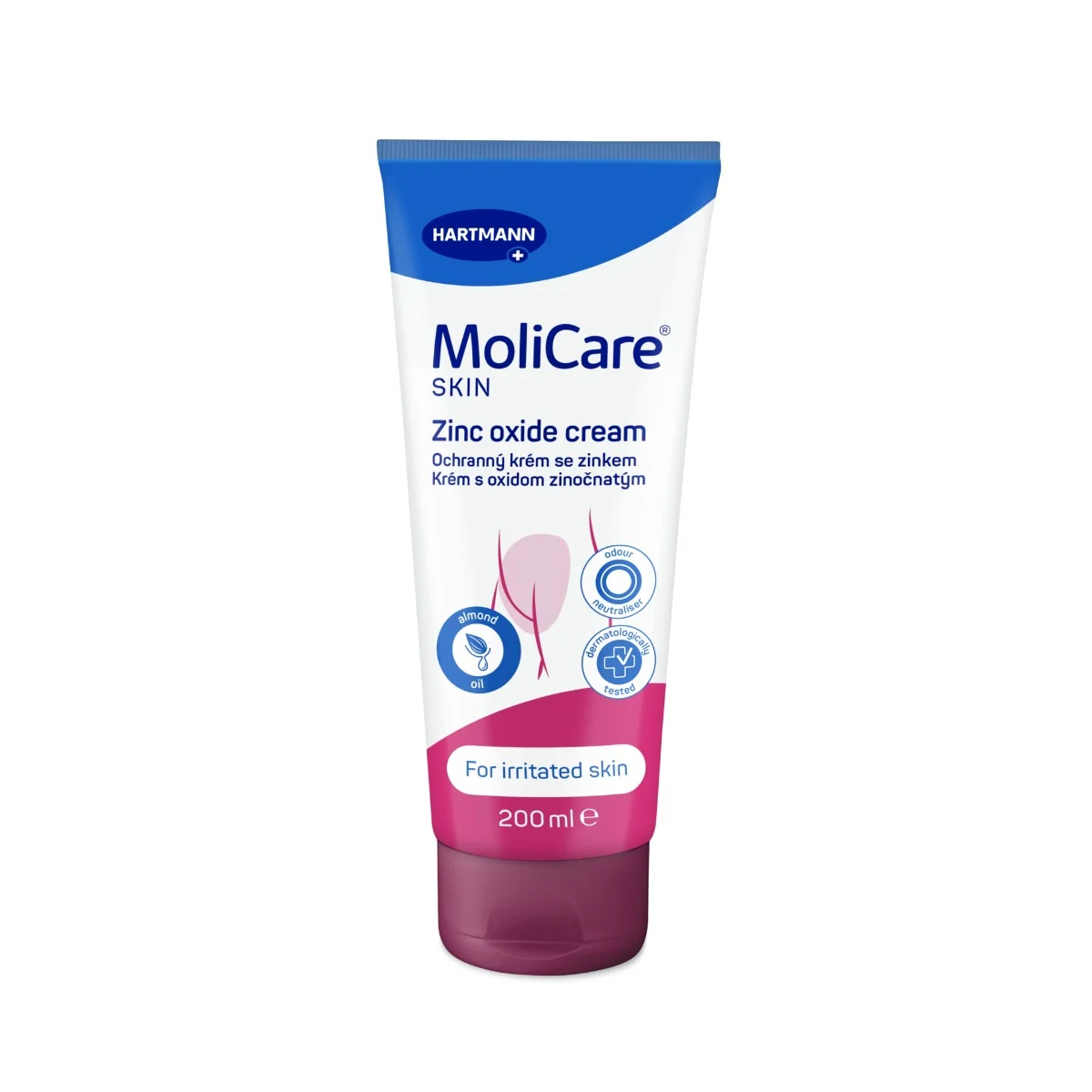 MoliCare SKIN Ochranný krém s obsahom zinku 1×200 ml, ochranný zinkový krém