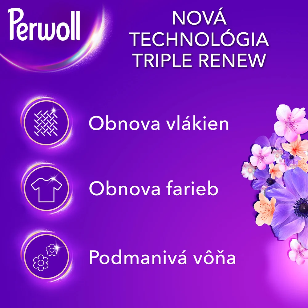 Perwoll prací gél Dark Bloom 60 praní 1×3000 ml, prací gél
