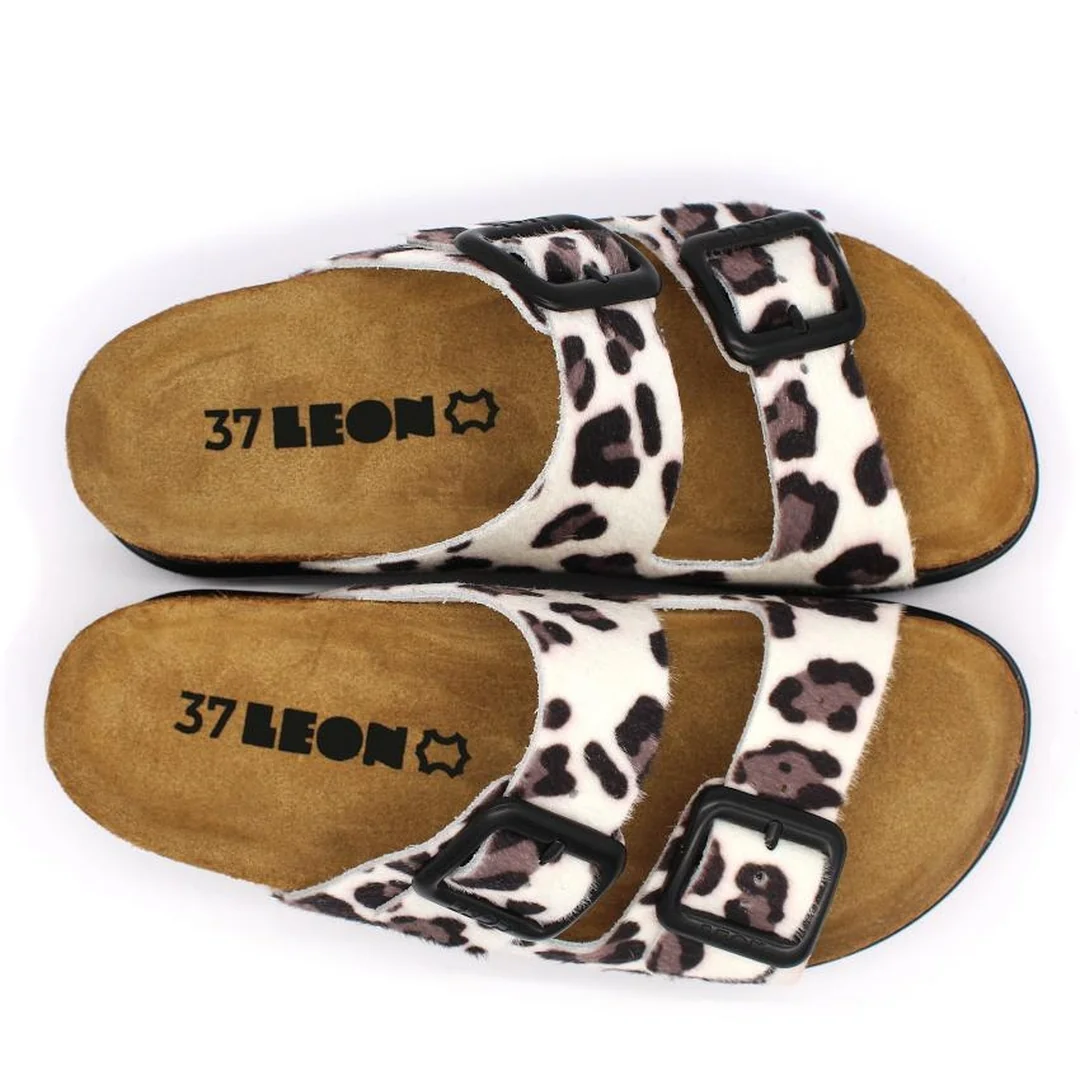 6013 Dámska zdravotná kožená korková obuv s prackou 40 - 25,5cm, biela, 3,5 cm