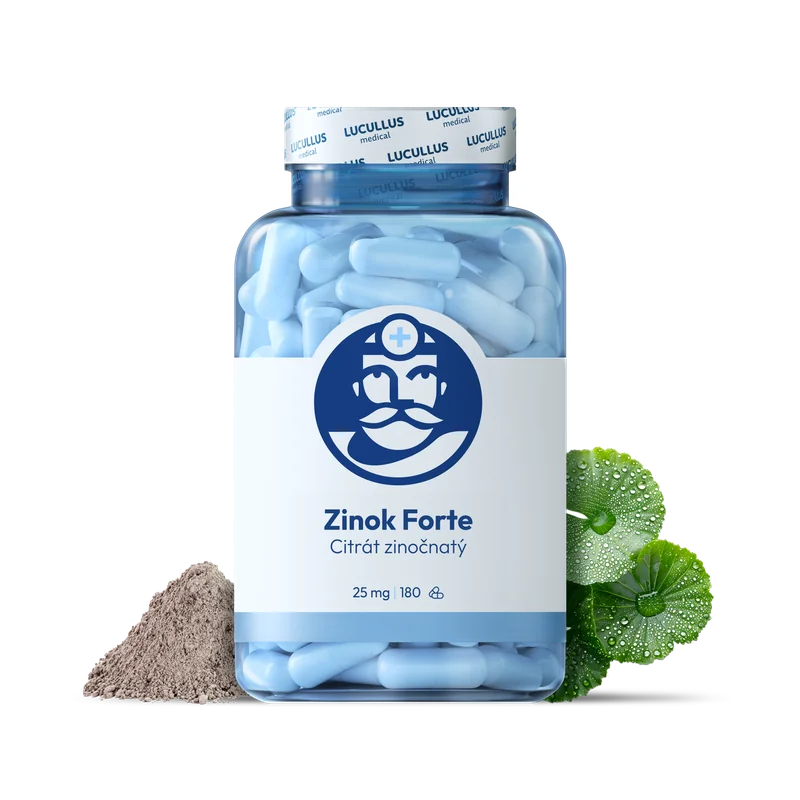 Dr. LUCULLUS Zinok Forte 2× 60 kapsúl Citrát zinočnatý