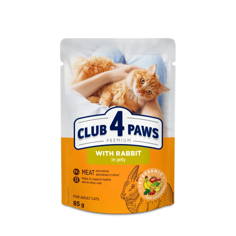CLUB 4 PAWS Premium S králikom v želé 85 g (2510)