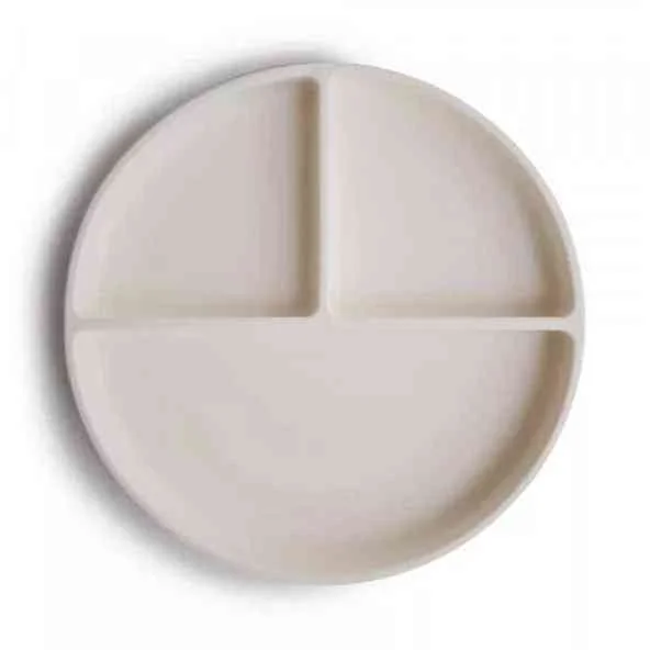 Mushie silikónový tanier s prísavkou , Ivory 1×1 ks, tanier s prísavkou