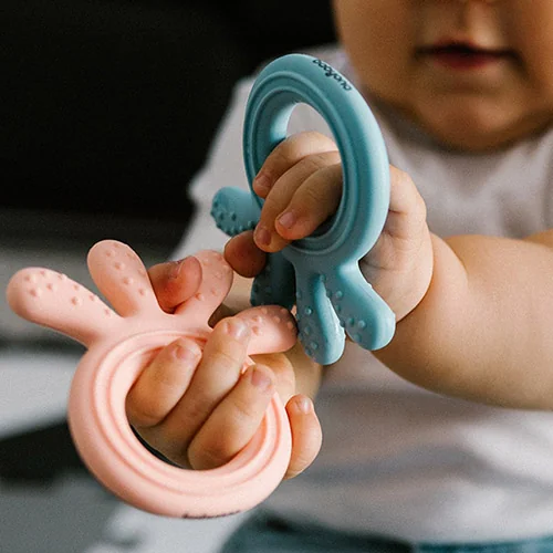 BABYONO Hryzačka silikónová Octopus mint 1×1 ks