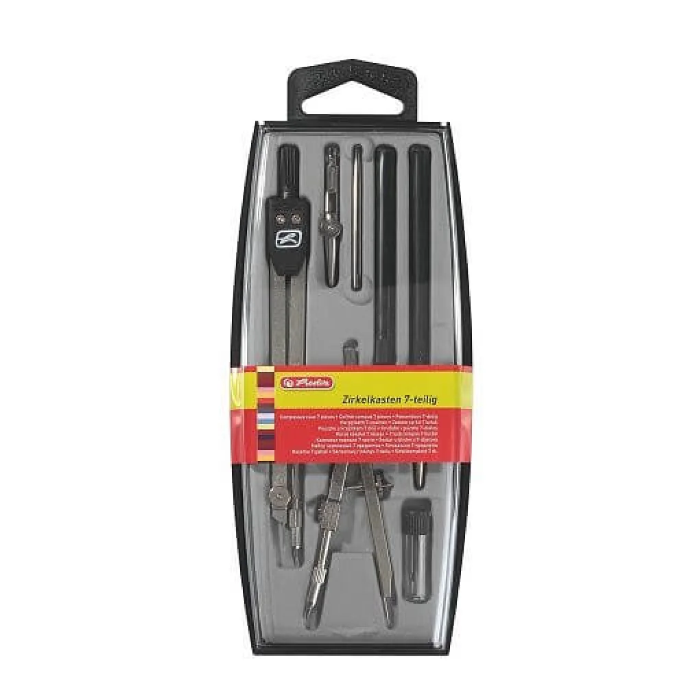 Kružítko sada Herlitz 7 dielov, čierna-Herlitz