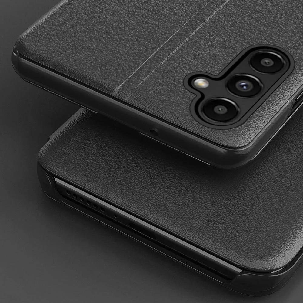 MG Eco Leather View knižkové puzdro na Samsung Galaxy S23 Plus, modré Štýlové flipové puzdro