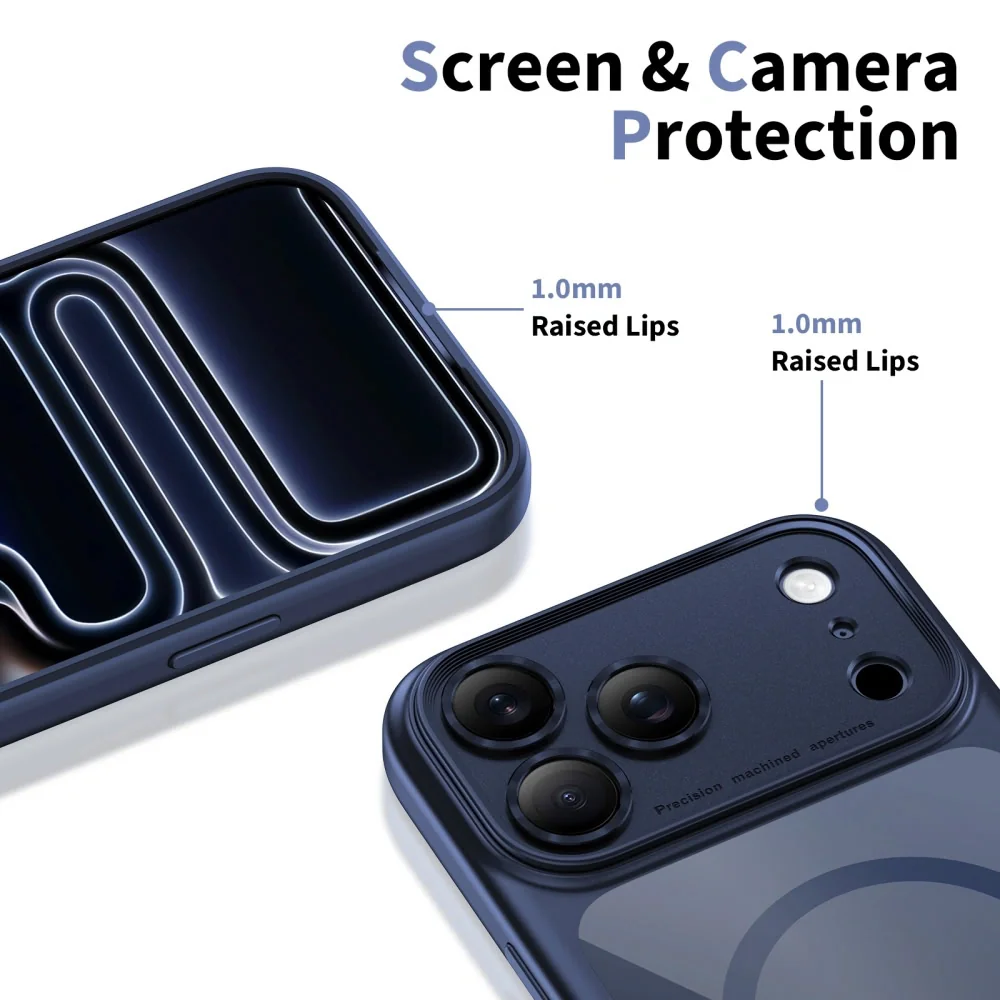 Tech-Protect MagPeak MagSafe CC kryt na iPhone 17 Pro Max, modrý