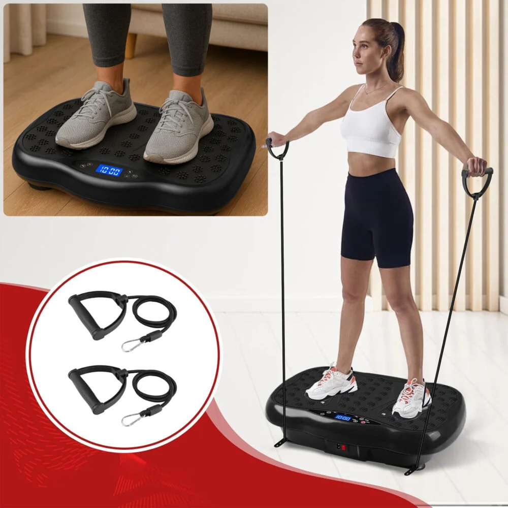 Livefy Fit Plate vibračná plošina na cvičenie, červená 