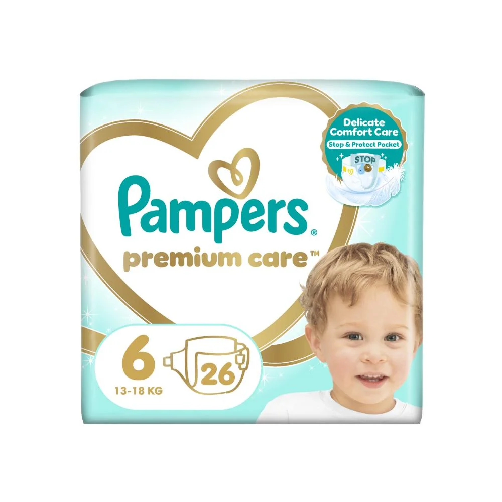 Pampers Premium Care detské plienky, veľkosť 6, 13kg-18kg 26 ks