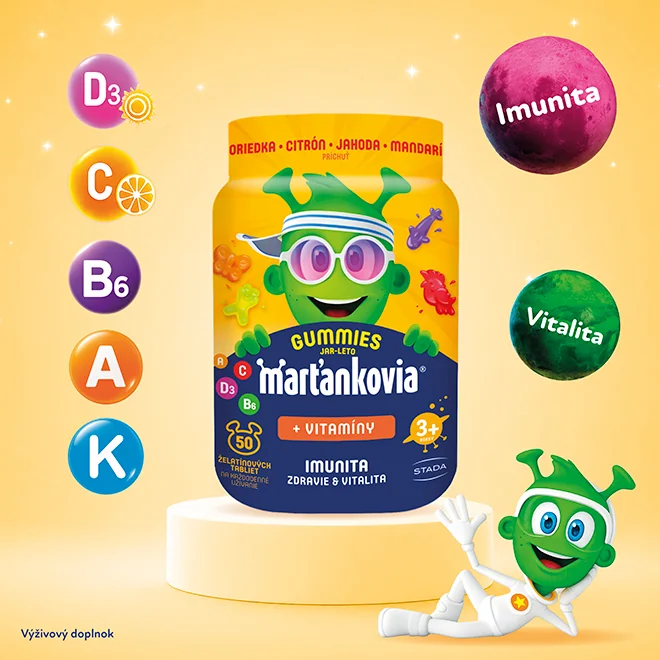 Marťankovia gummy Jar-Leto 50ks 1×50 ks, multivitamín pre deti
