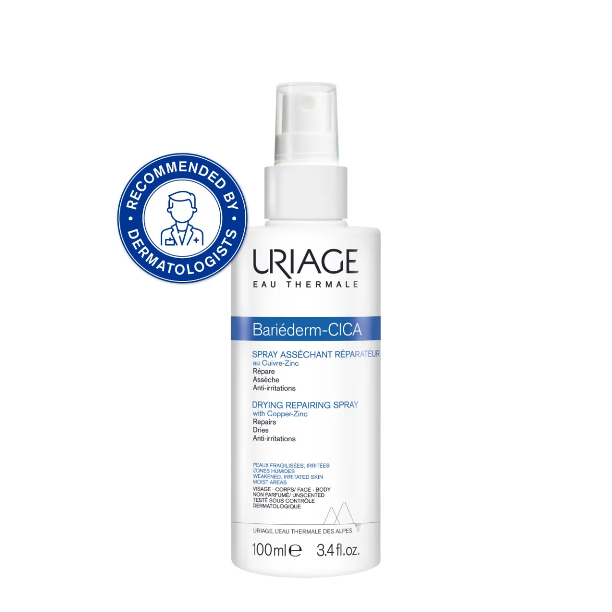 URIAGE BARIÉDERM Drying Repairing CICA-Spray, 100ml 1×100 ml, vysušujúci regeneračný sprej