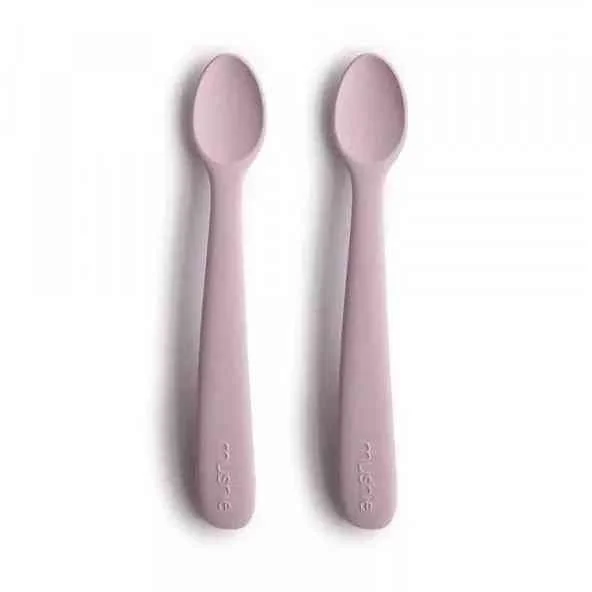 Mushie silikónová lyžička 2 ks , Soft Lilac 1×1 ks, detská lyžička
