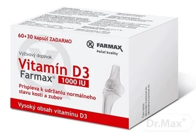 FARMAX Vitamín D3 1000 IU 1×90 cps, 60+30 zadarmo