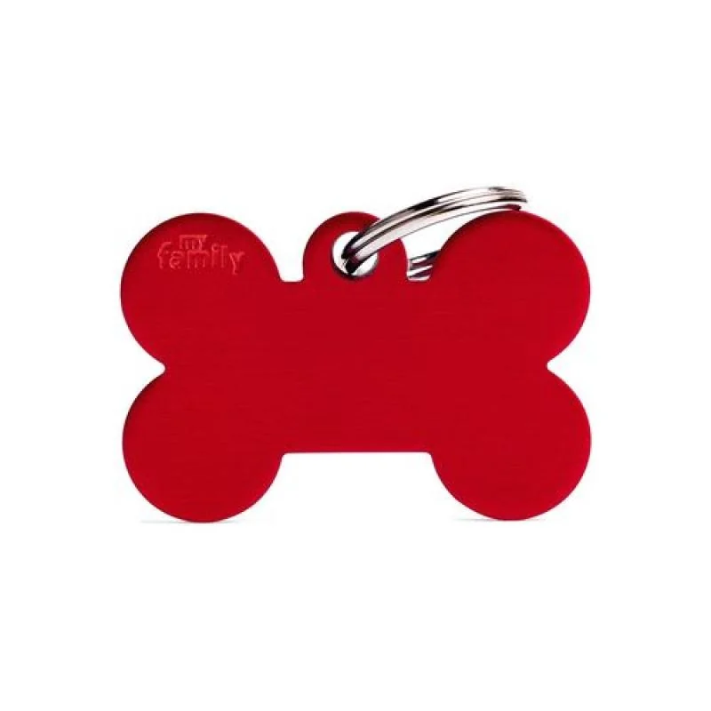 MF BIG BONE ALUMINUM RED 2,5x3,8cm gravírovateľný prívesok