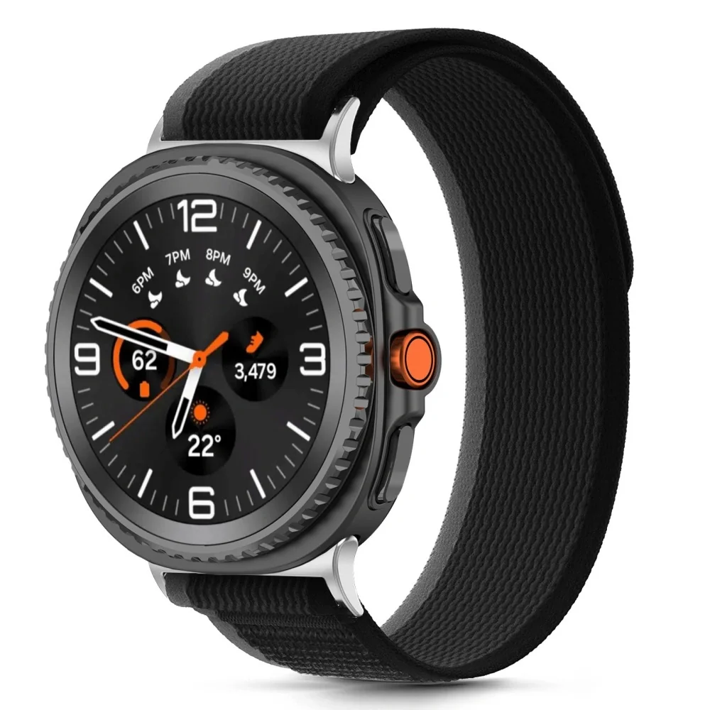 Tech-Protect Nylon Stripe remienok na Samsung Galaxy Watch 8 / Classic (40/44/46mm), black/orange (40/44/46mm), black/orange