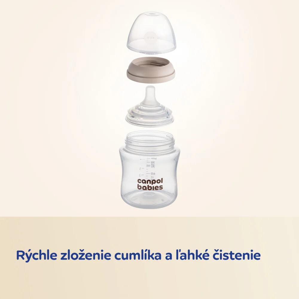 Canpol babies Cumlík k fľaši Natural Shape 3m+ 2 ks