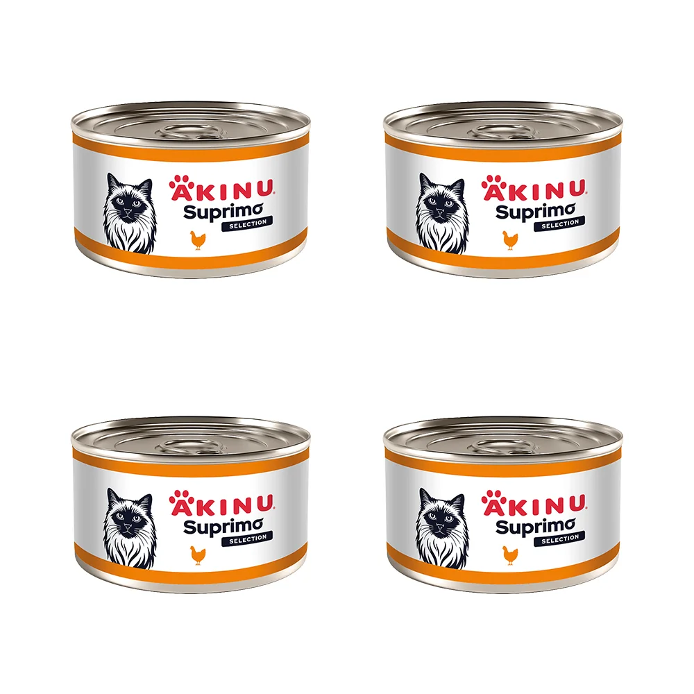 Akinu SUPRIMO SELECTION Konzerva s vykostenou kuracou svalovinou pre mačky 200 g MTP 4 ks
