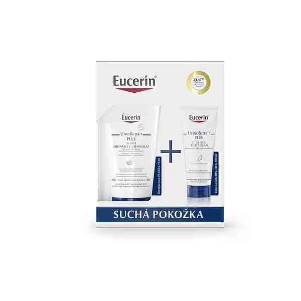 Eucerin kazeta UreaRepair PLUS Krém na ruky + Krém na nohy 1×1 set, darčekový set na suchú a atopickú pokožku