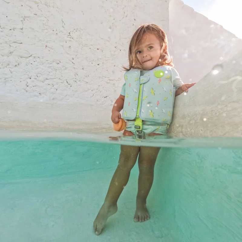 Saro Baby plavecká neoprénová vesta s UV ochranou (3-6r) Tropicool Pink