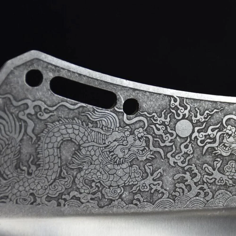 Kuchynský sekáčik s potlačou čínskych drakov 1ks, Big Cleaver-32cm