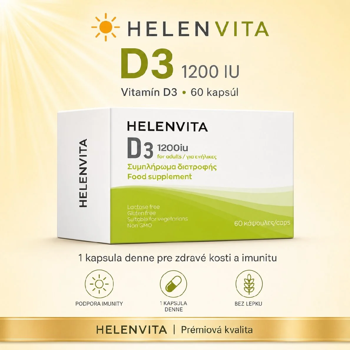 Helenvita Vitamín D3 1200 IU 60 kapsúl 30 µg