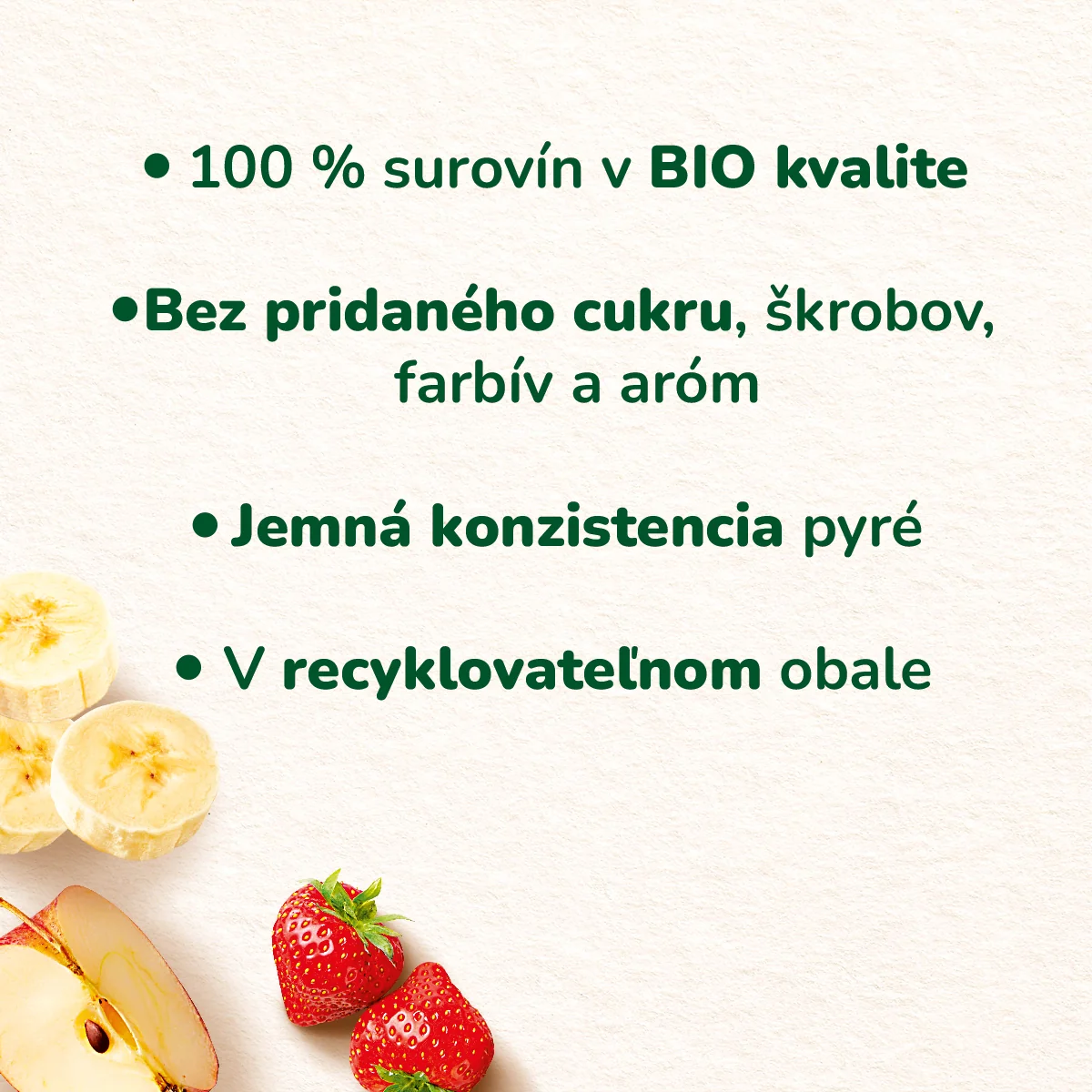 Sunar BIO ovocná kapsička Jablko, mango, broskyňa, 6m+ 100 g
