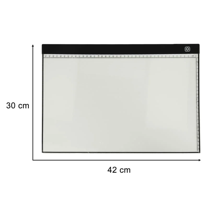 LED podsvietená rysovacia doska A3 – 3 úrovne jasu, USB, 42 × 30 cm 