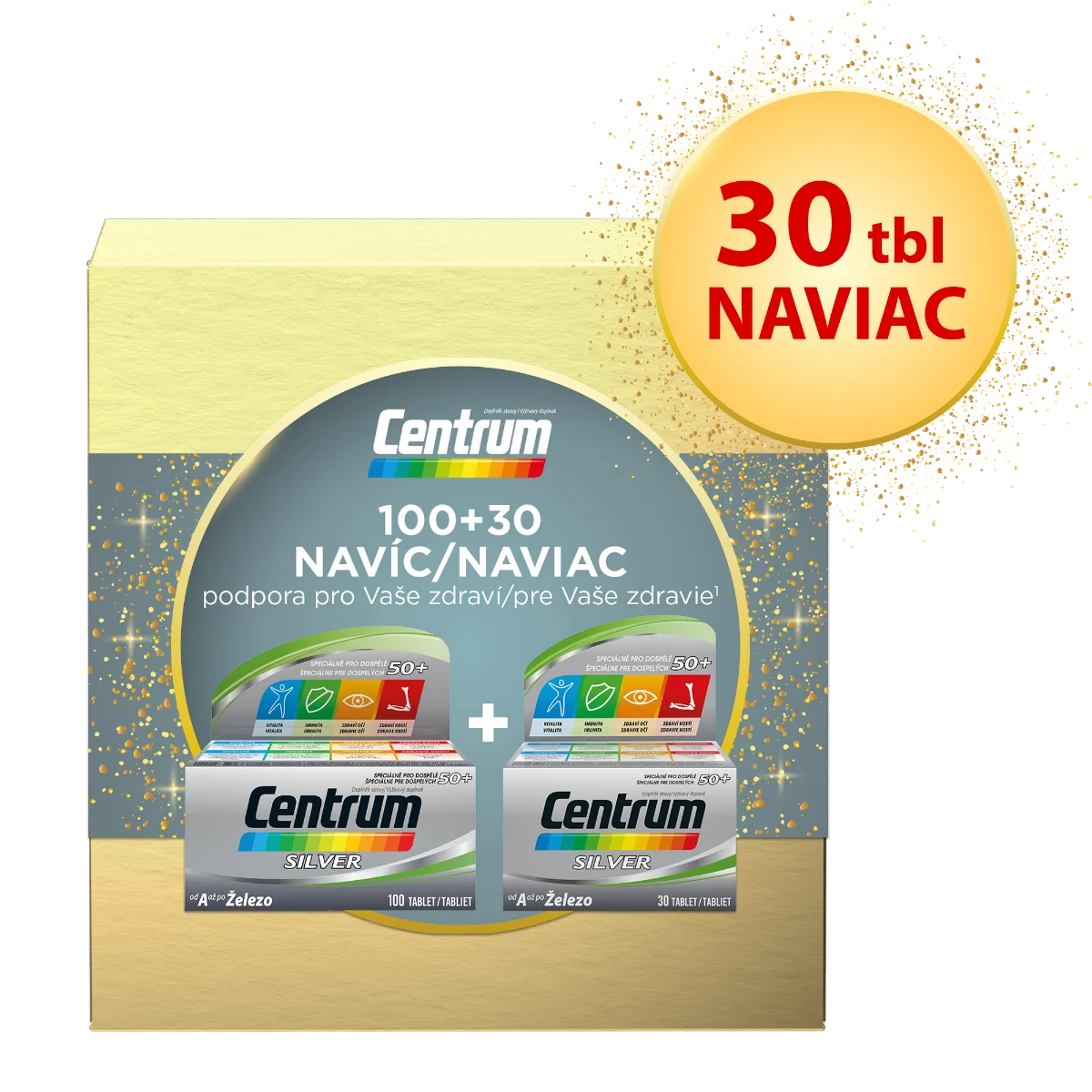 Centrum Silver (Vianočný balíček) tbl (inov. 2022) 100+30 naviac (130 ks), 1x1 set
