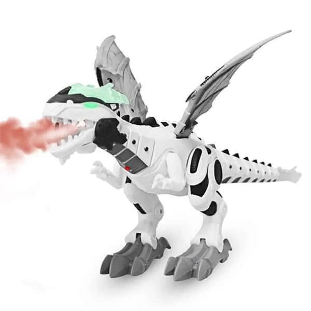 Interaktívny robotický dinosaurus - Biela LED svetlá, realistické zvuky
