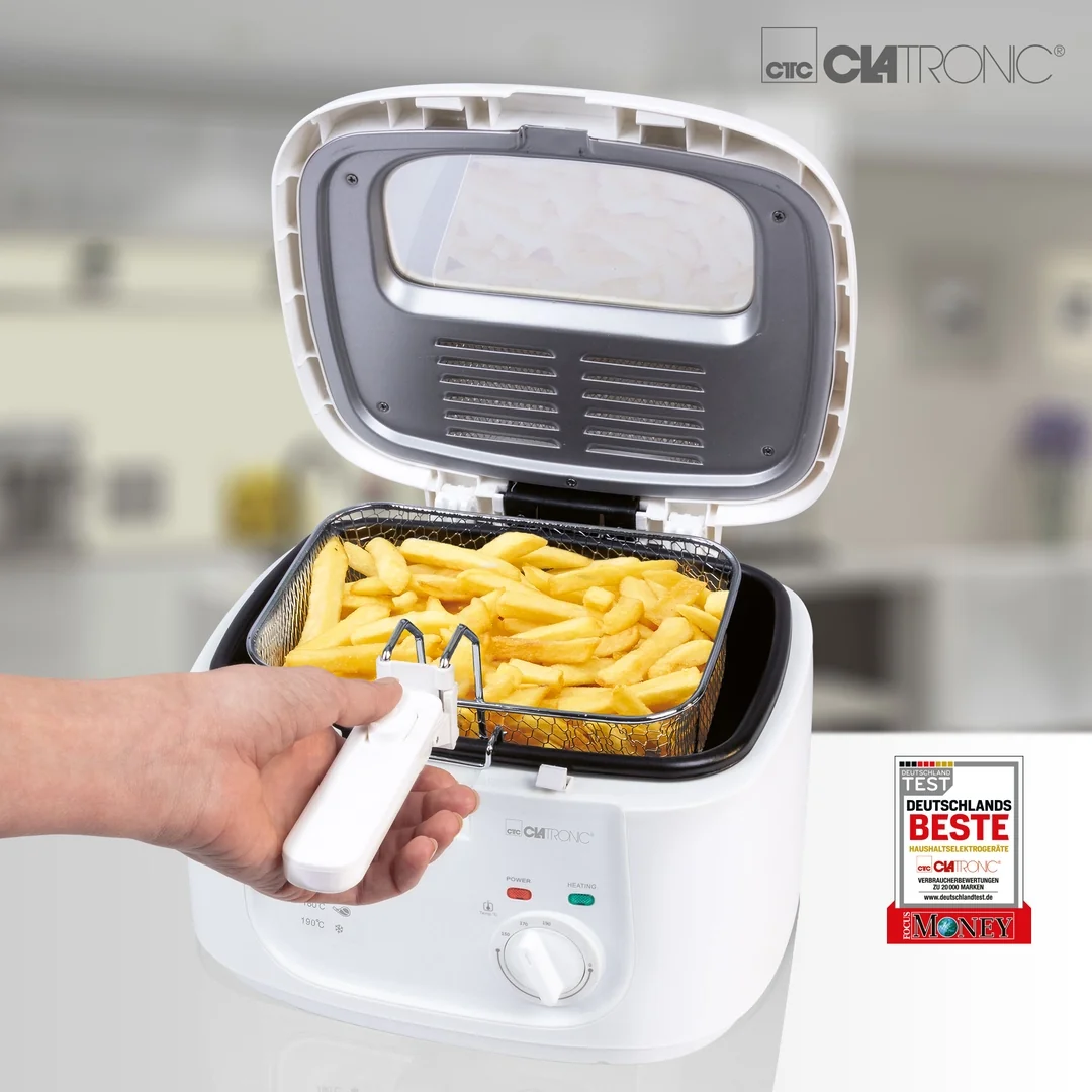 Clatronic FR 3771 fritéza 2,5 l biela 1800 W