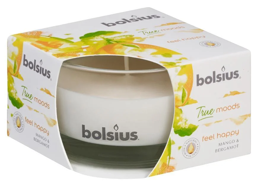 Bolsius Aromatic 2.0 Sklo 80x50mm Feel happy, vonná sviečka 1×1 ks, vonná sviečka