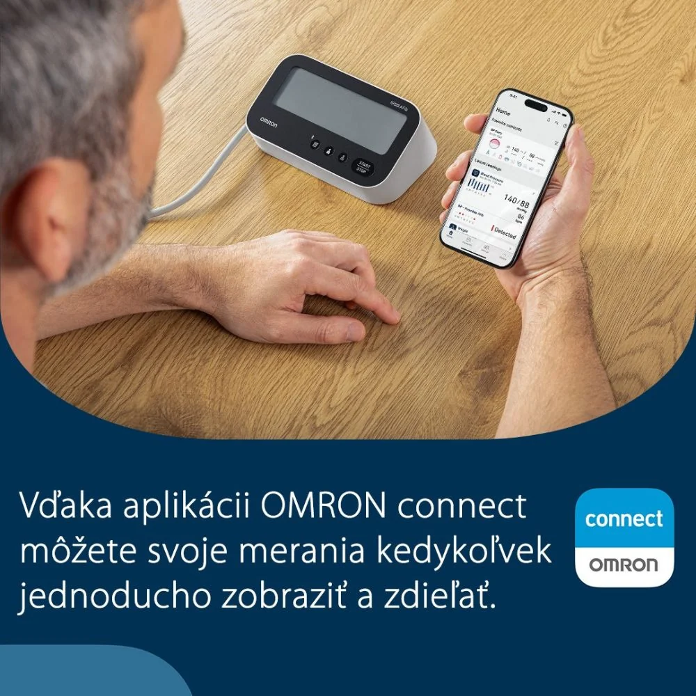 Tlakomer OMRON M4 Connect AFib + sieťový zdroj 1 set
