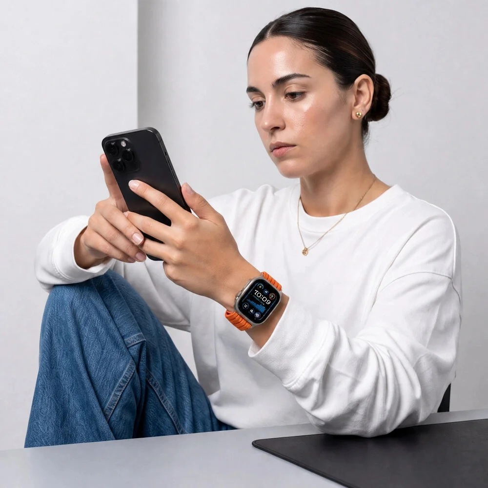Tech-Protect Nylon Sport remienok na Apple Watch (44 / 45 / 46 / 49mm), orange