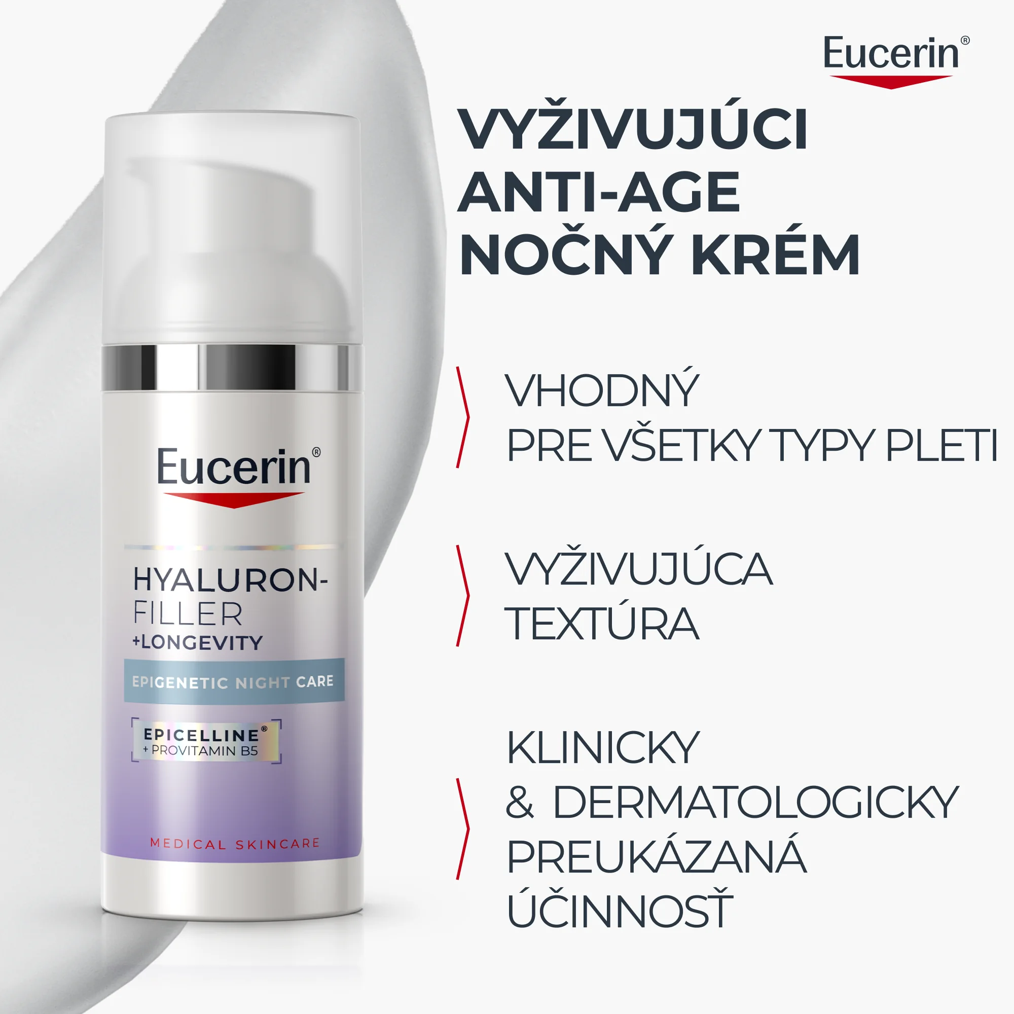 Eucerin HYALURON-FILLER + LONGEVITY EPIGENETIC Nočný krém 50 ml