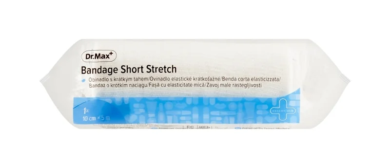 Dr. Max Ovínadlo elastické krátkoťažné so svorkami 10 cm x 5 m 1×1 ks, 10 cm x 5 m