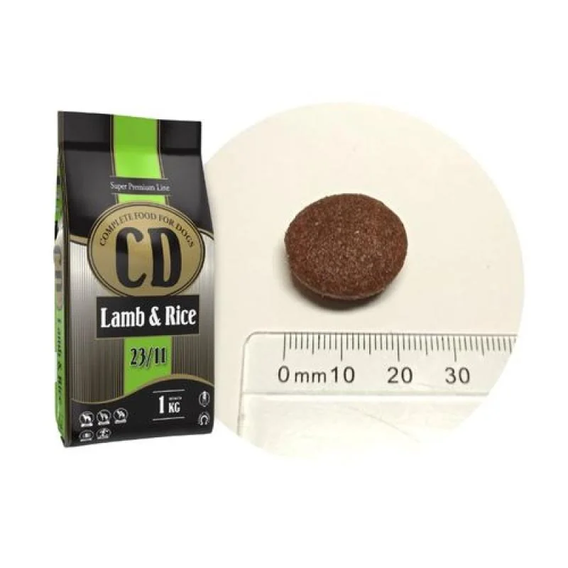 DELIKAN CD Lamb and Rice 23/11 1kg Kompletné superprémiové krmivo s jahňacím mäsom a ryžou pre psy stredných a veľkých plemien