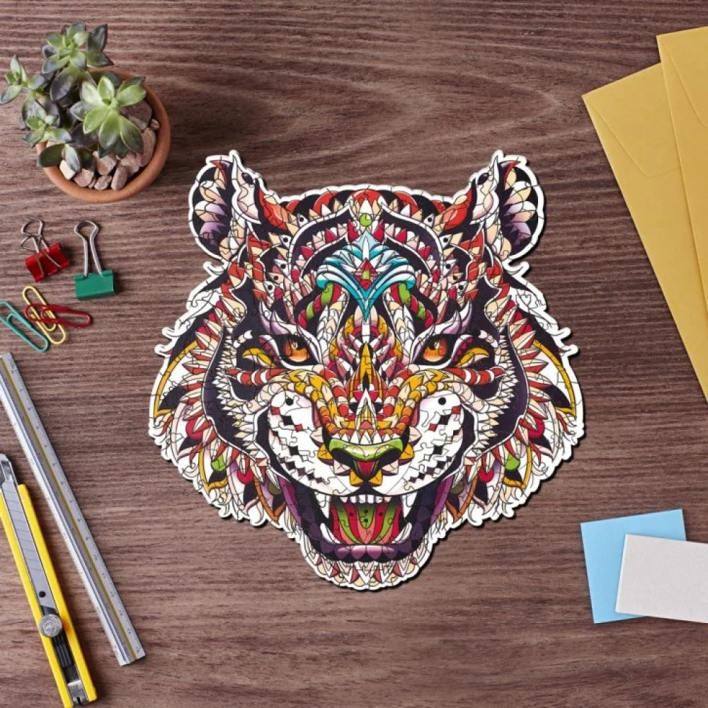 Drevené puzzle Color Tiger/L 220 dielikov, veľkosť L