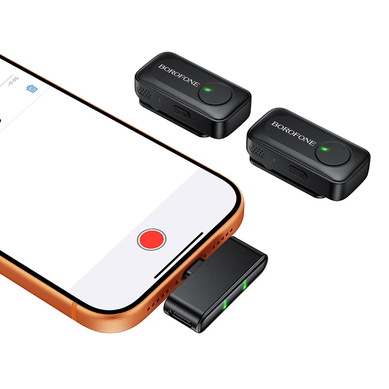 Borofone BFK17 bezdrôtový lavalier mikrofón USB-C, čierny