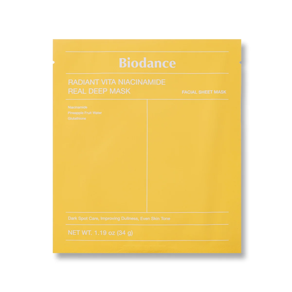 Biodance Radiant Vita Niacinamide Real Deep Mask 4ks rozjasňujúca hydrogelová maska 4ks BOX