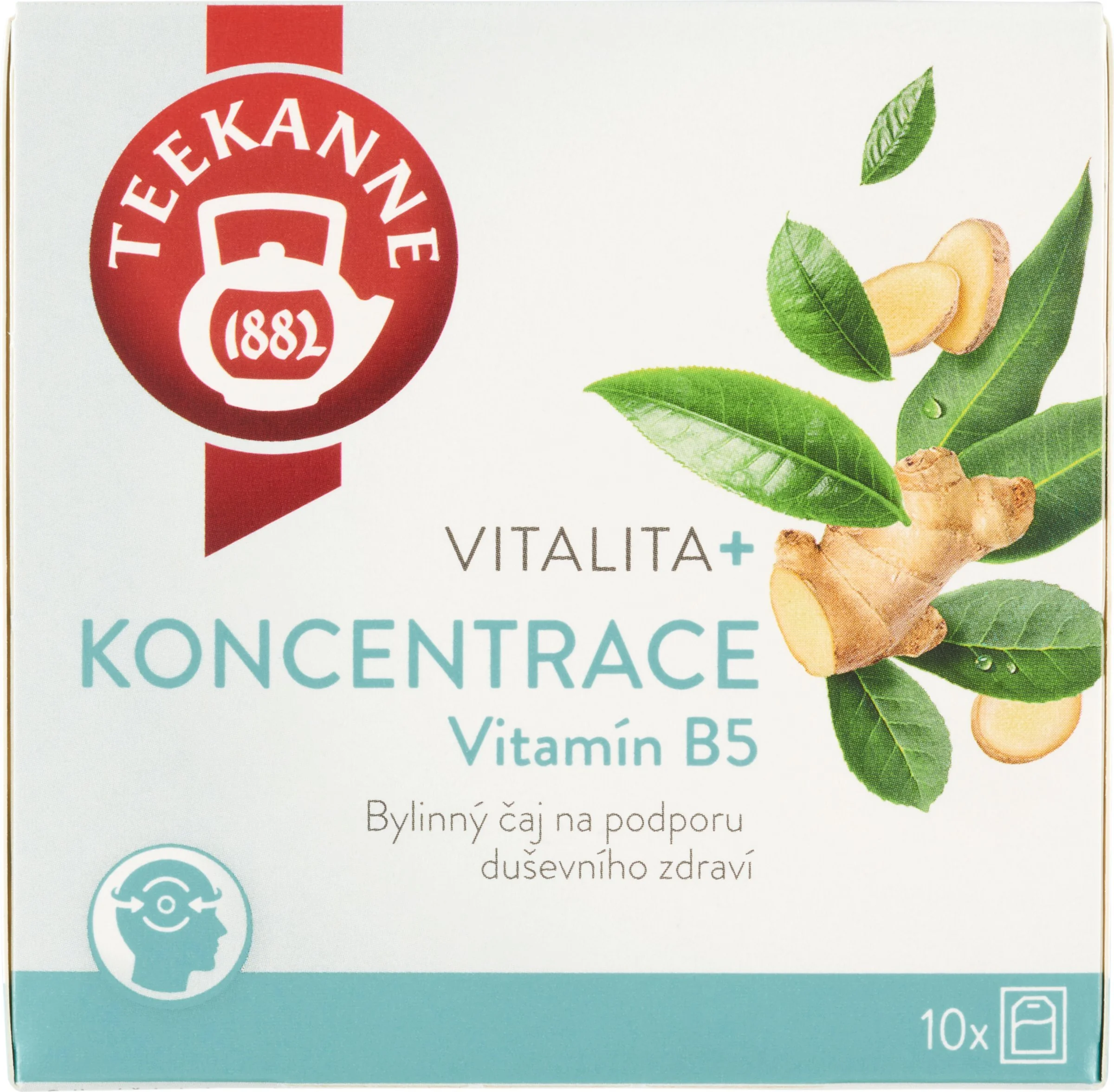 TEEKANNE Vitalita+ KONCENTRÁCIA, Vitamín B5, bylinný čaj 18 g